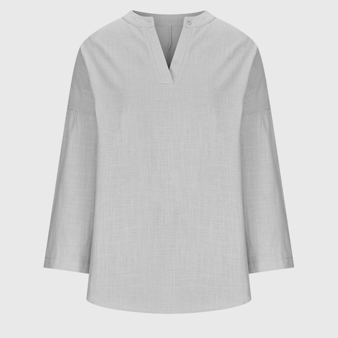 Women's Blouse V-Neck Long Sleeve Button-Up Casual
