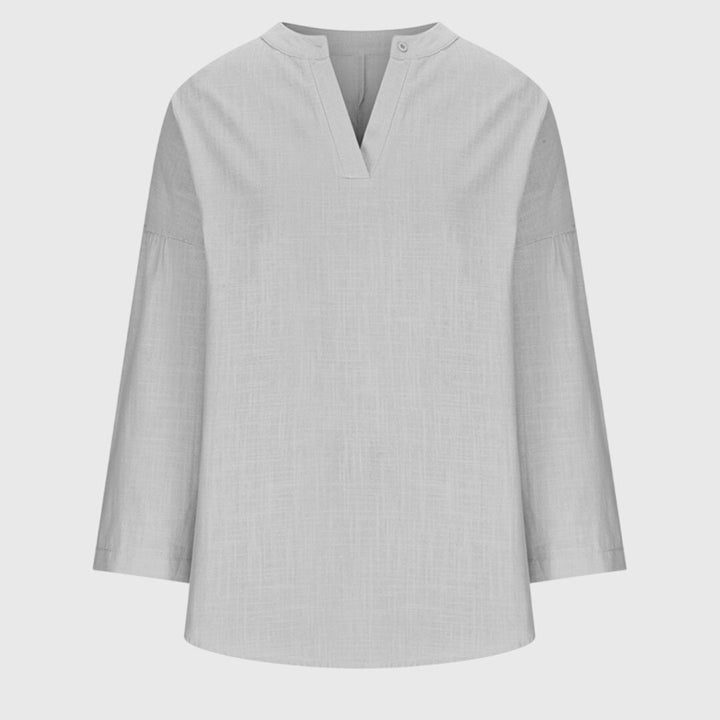 Women's Blouse V-Neck Long Sleeve Button-Up Casual