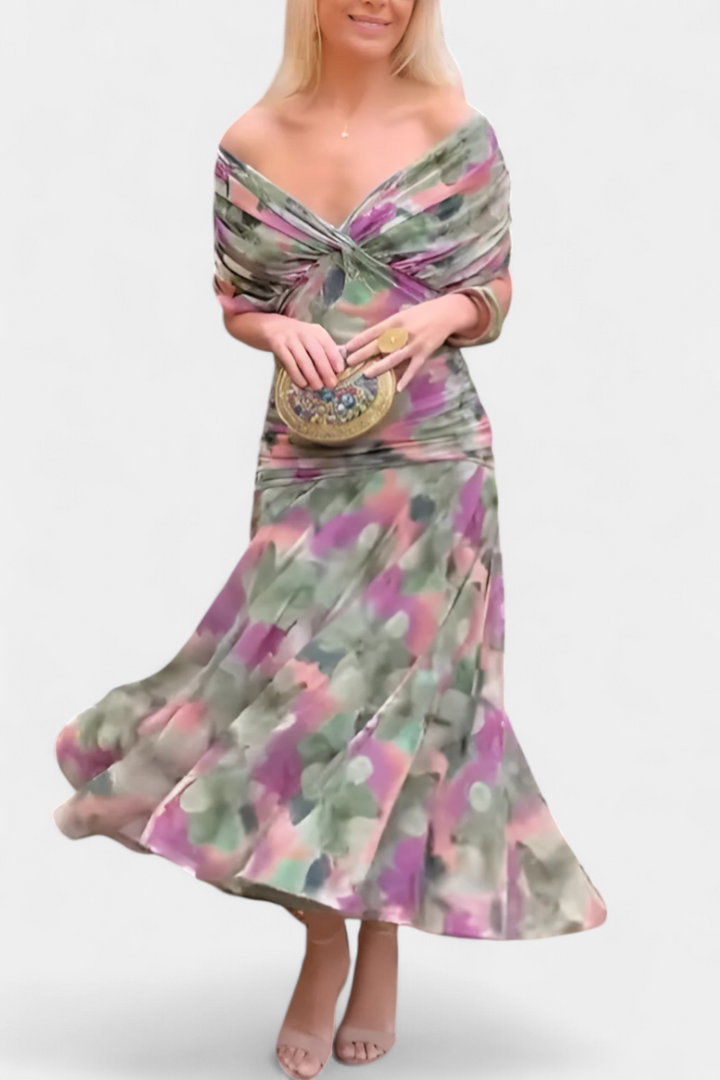Women's Dress Satin Off-Shoulder Slim Fit Sleeveless