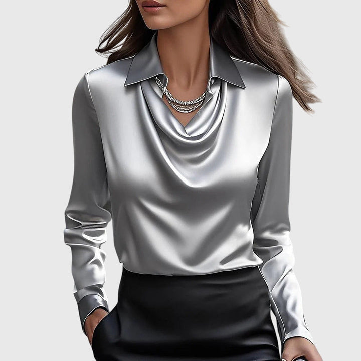 Women's Blouse Slim Fit Long Sleeve Button-Up