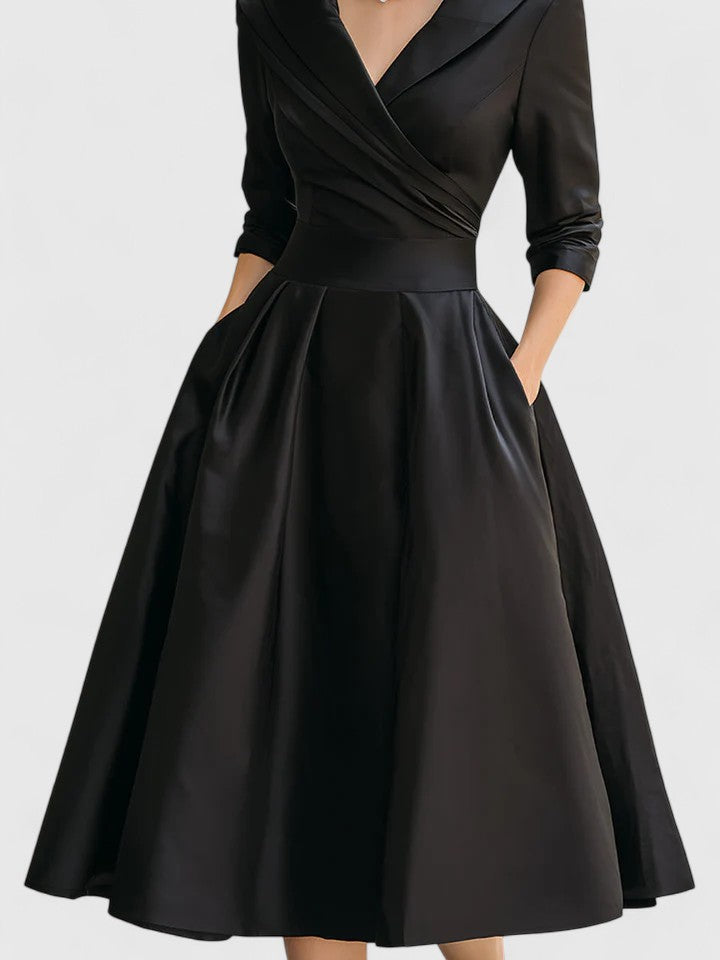 Women’s Midi Dress Slim Fit Sleeveless V-Neck Formal Cocktail