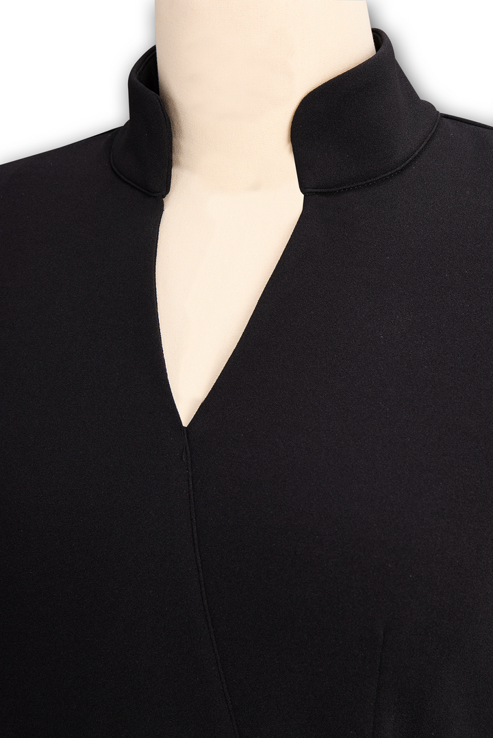 Women's Midi Dress Sheath Slim Fit Three Quarter Sleeve V-Neck Belted