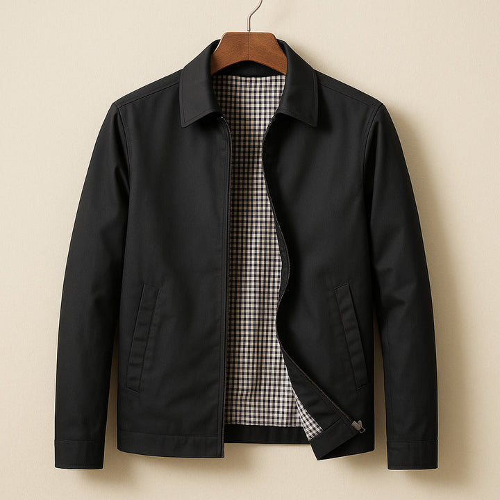 Men's Jacket Oxford Lined Long Sleeve Button-Up Elegant