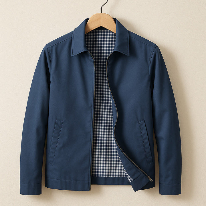Men's Jacket Oxford Lined Long Sleeve Button-Up Elegant