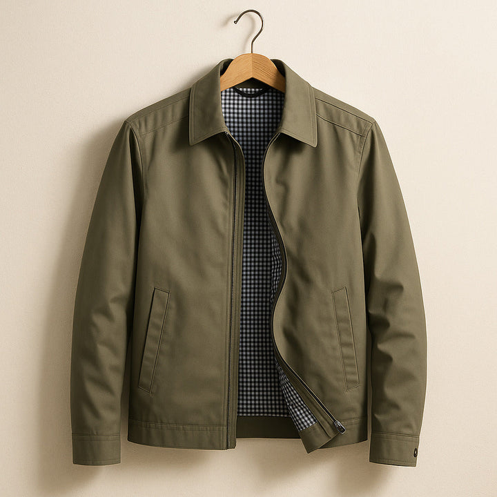 Men's Jacket Oxford Lined Long Sleeve Button-Up Elegant