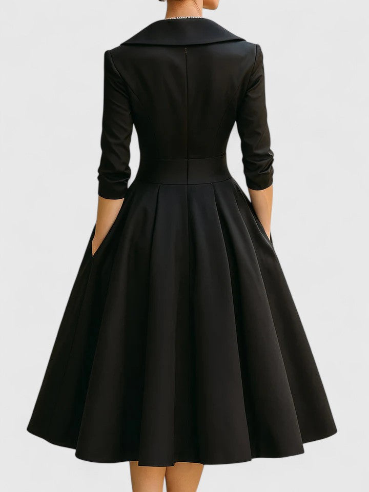Women’s Midi Dress Slim Fit Sleeveless V-Neck Formal Cocktail