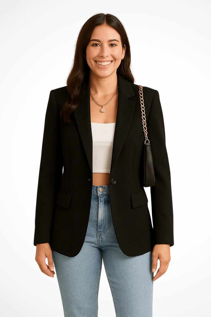 Women's Blazer Vest Sleeveless Slim Fit Button Front V-Neck Tailored