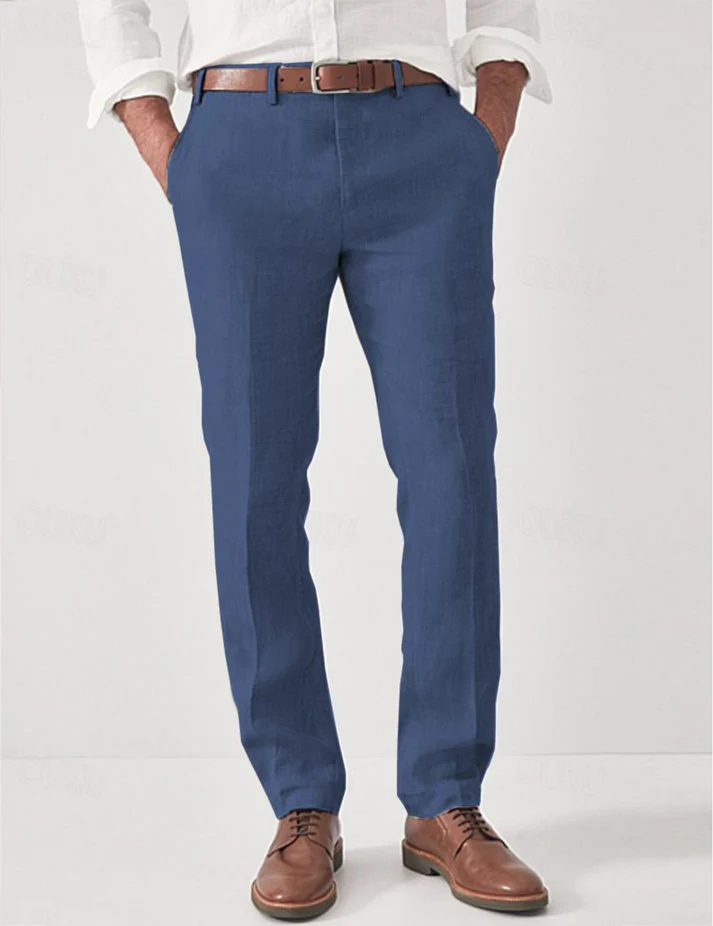 Men's Pants Linen Slim Fit Casual