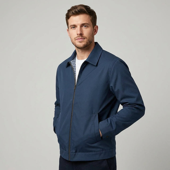 Men's Jacket Oxford Lined Long Sleeve Button-Up Elegant