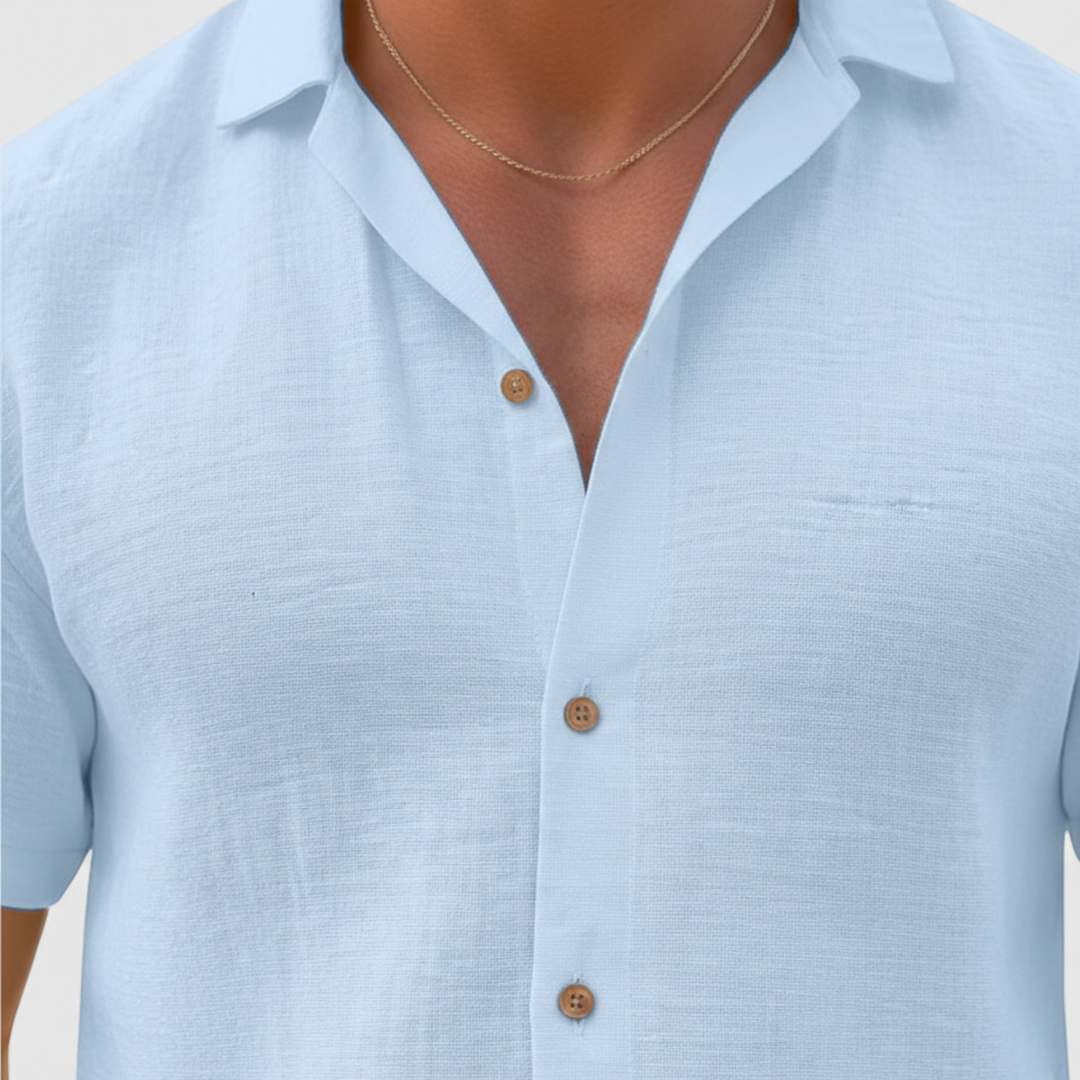 Mens Short Sleeve Button Down Shirt Casual