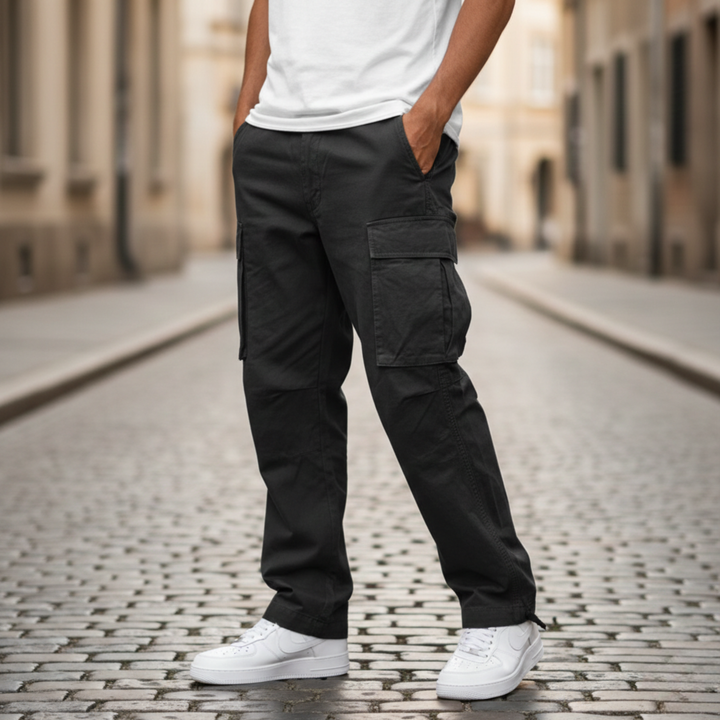 Cargo Pants Multi Pocket Straight Leg Men