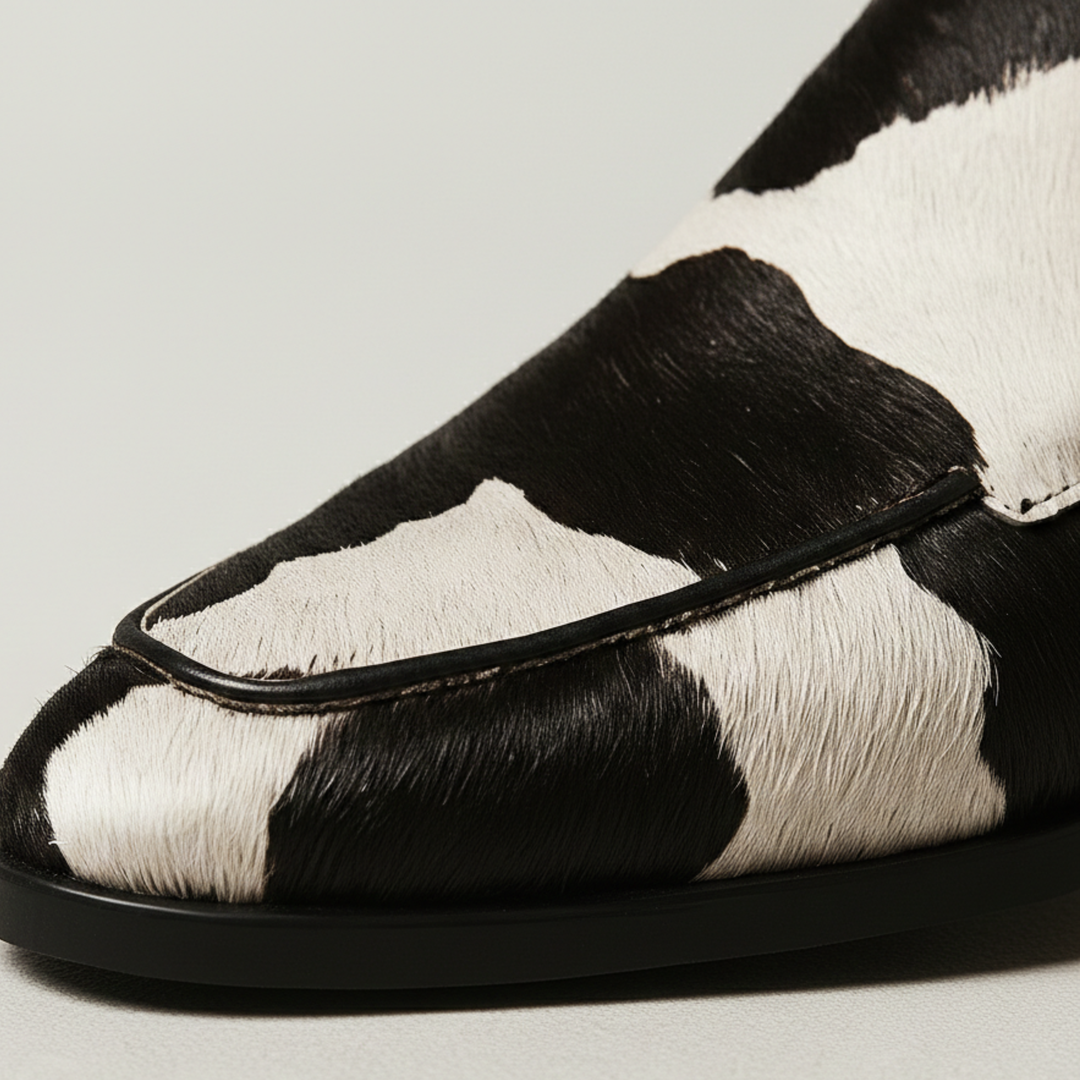 Women’s Cow Print Slip-On Loafers