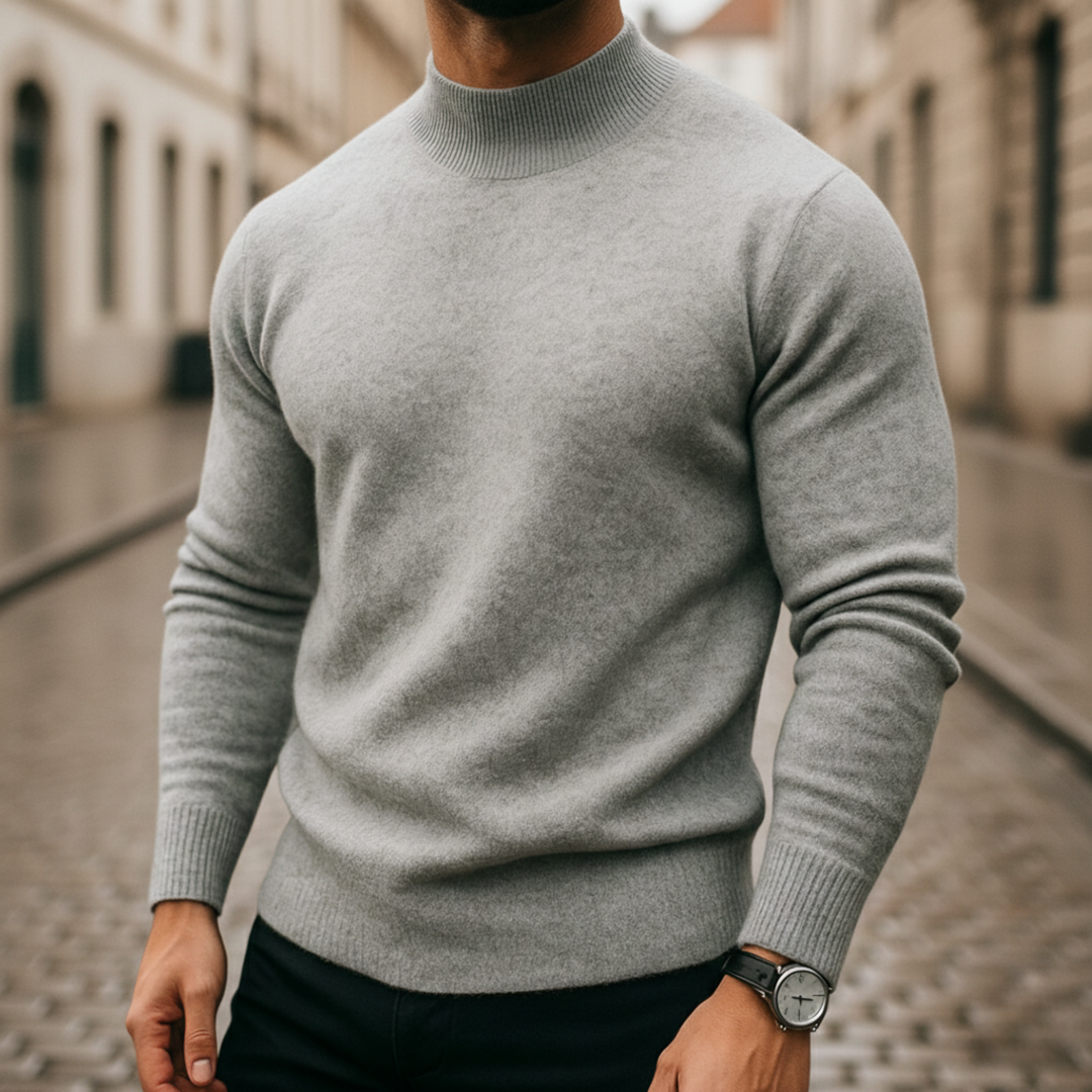 Turtleneck Sweater Men Long Sleeve Knit Top