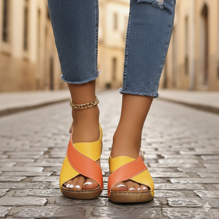 Sandals Slip On Open Toe Flat Womens