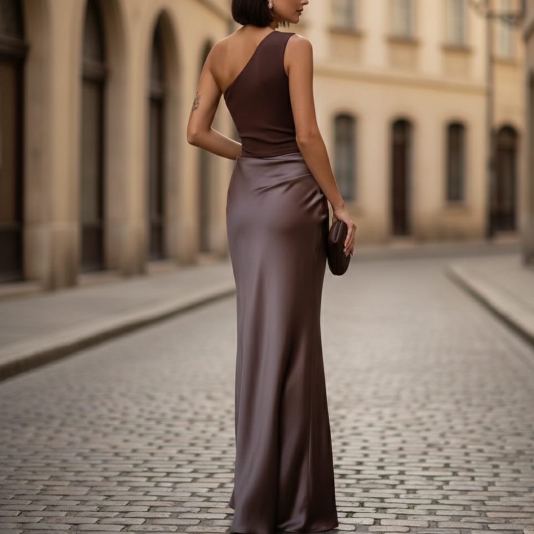 Evening Maxi Dress One Shoulder Women