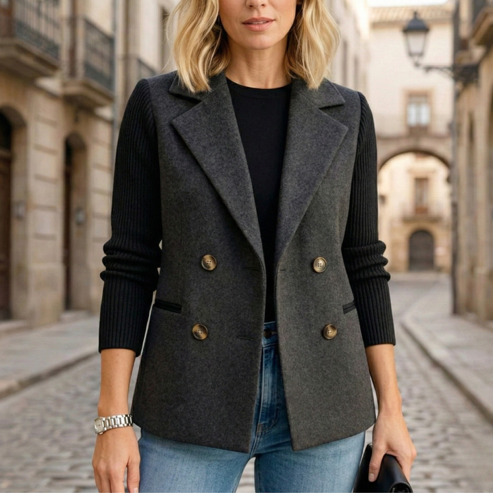 Women’s Double-Breasted Knit Blazer