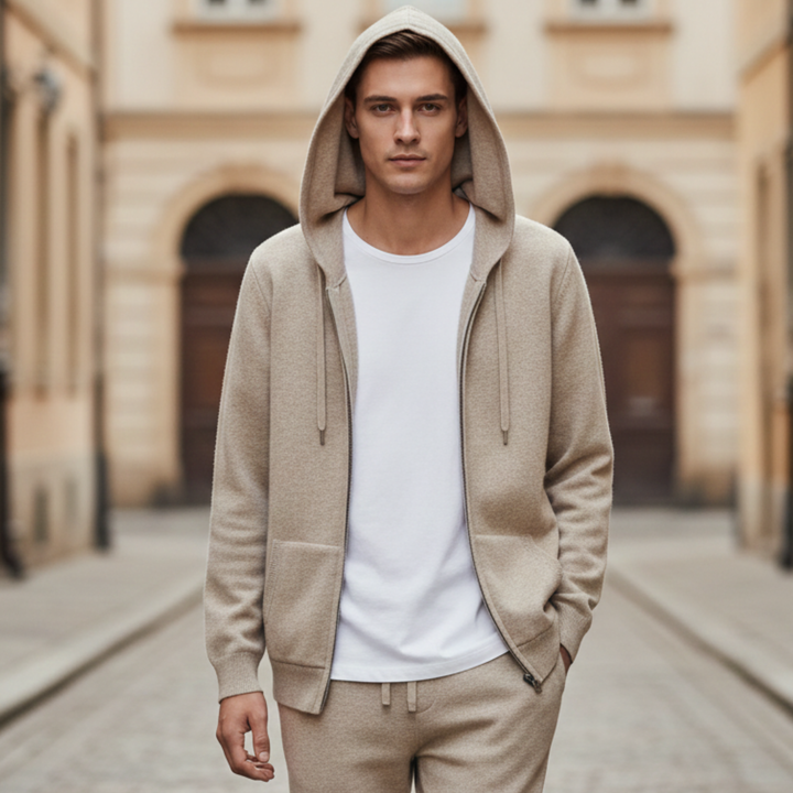 Hoodie Jacket Zip Front Long Sleeve Men