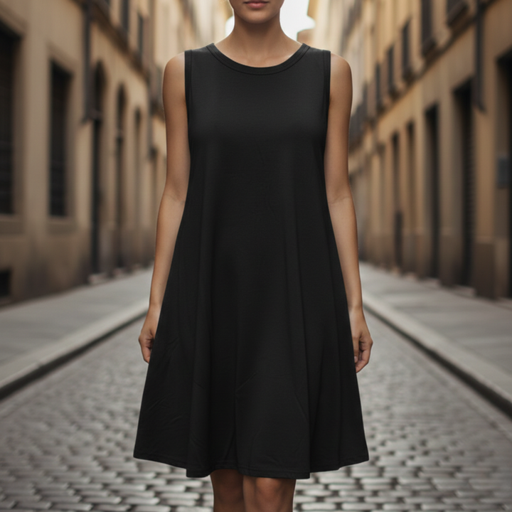 Tank Dress Sleeveless Crew Neck A Line Women