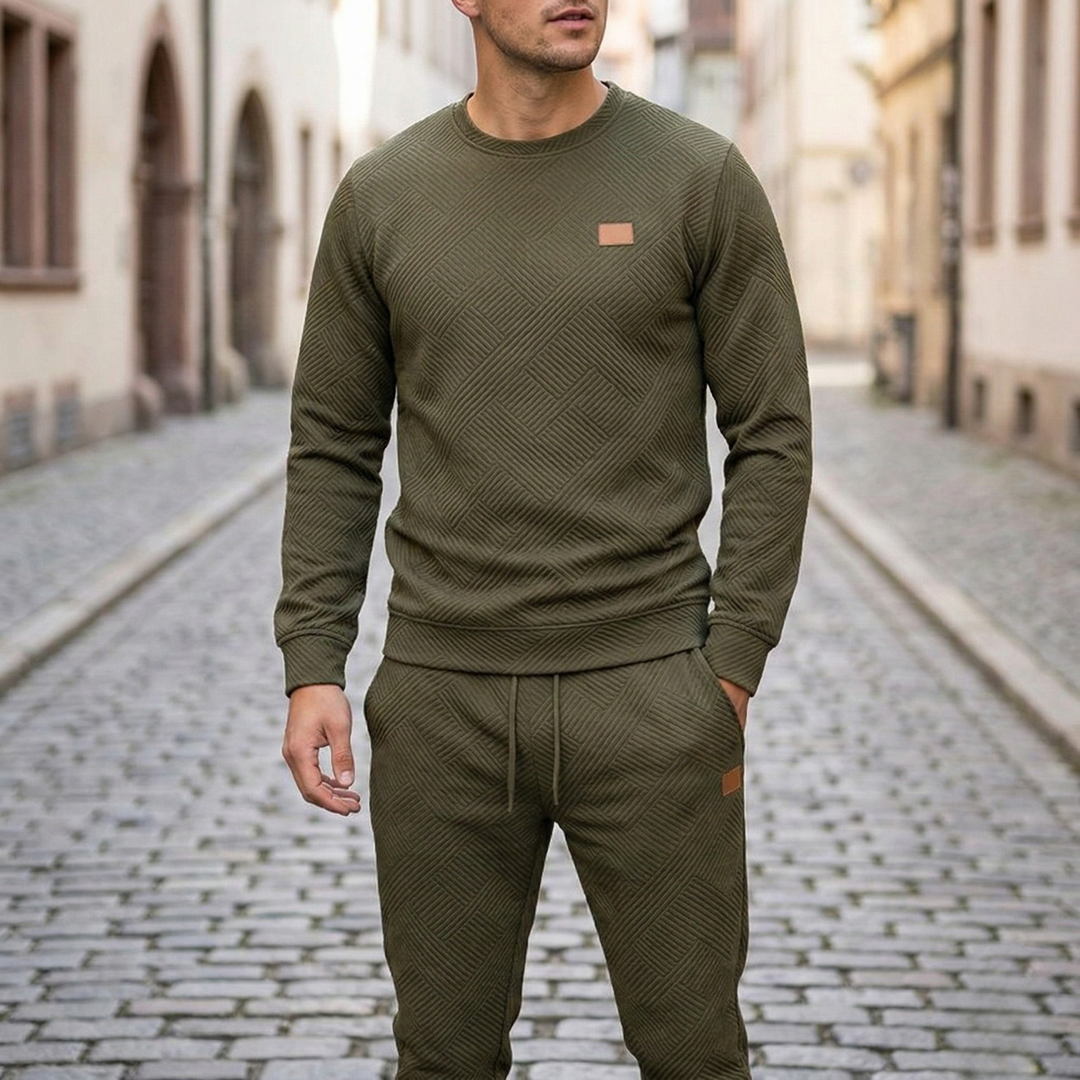 Men’s Textured Tracksuit Set