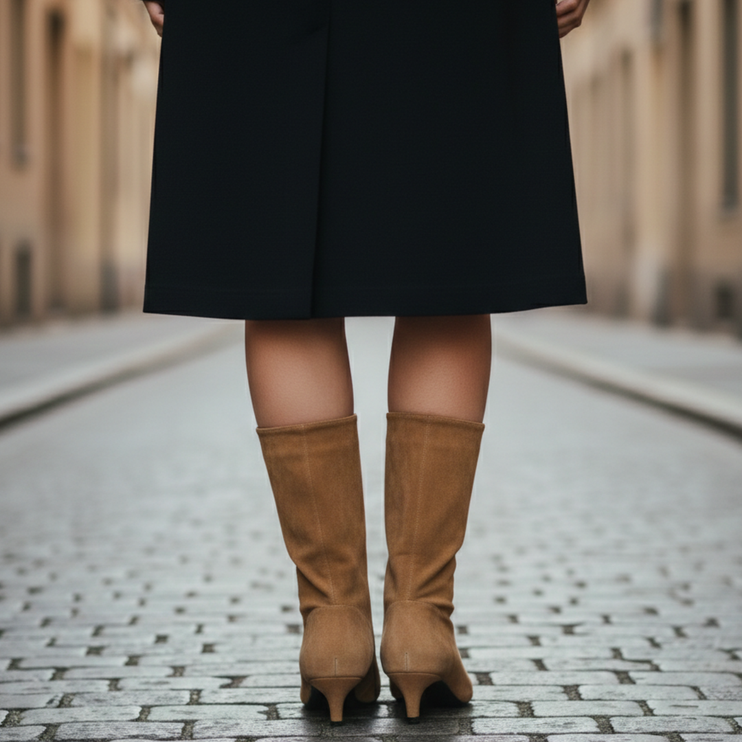 Ankle Boots Women Pointed Toe Kitten Heel