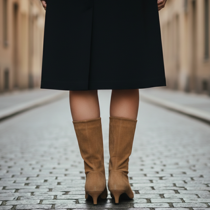 Ankle Boots Women Pointed Toe Kitten Heel