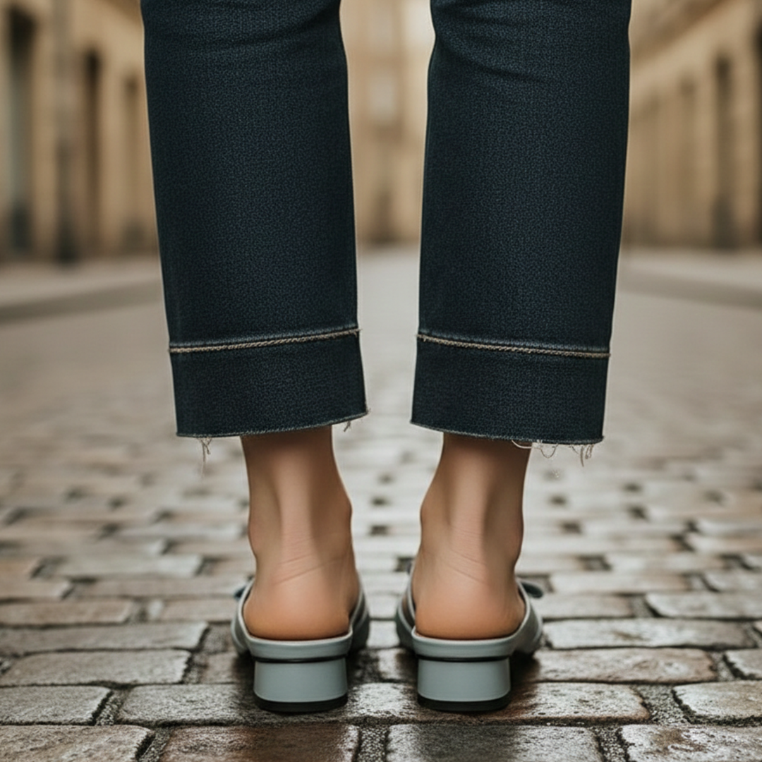 Women's Mules Shoes Square Toe Bow Detail