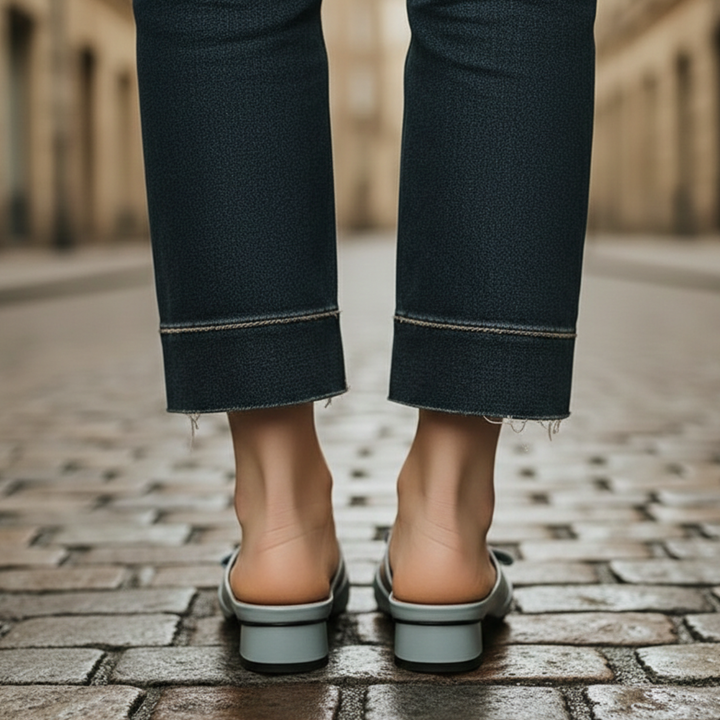 Women's Mules Shoes Square Toe Bow Detail