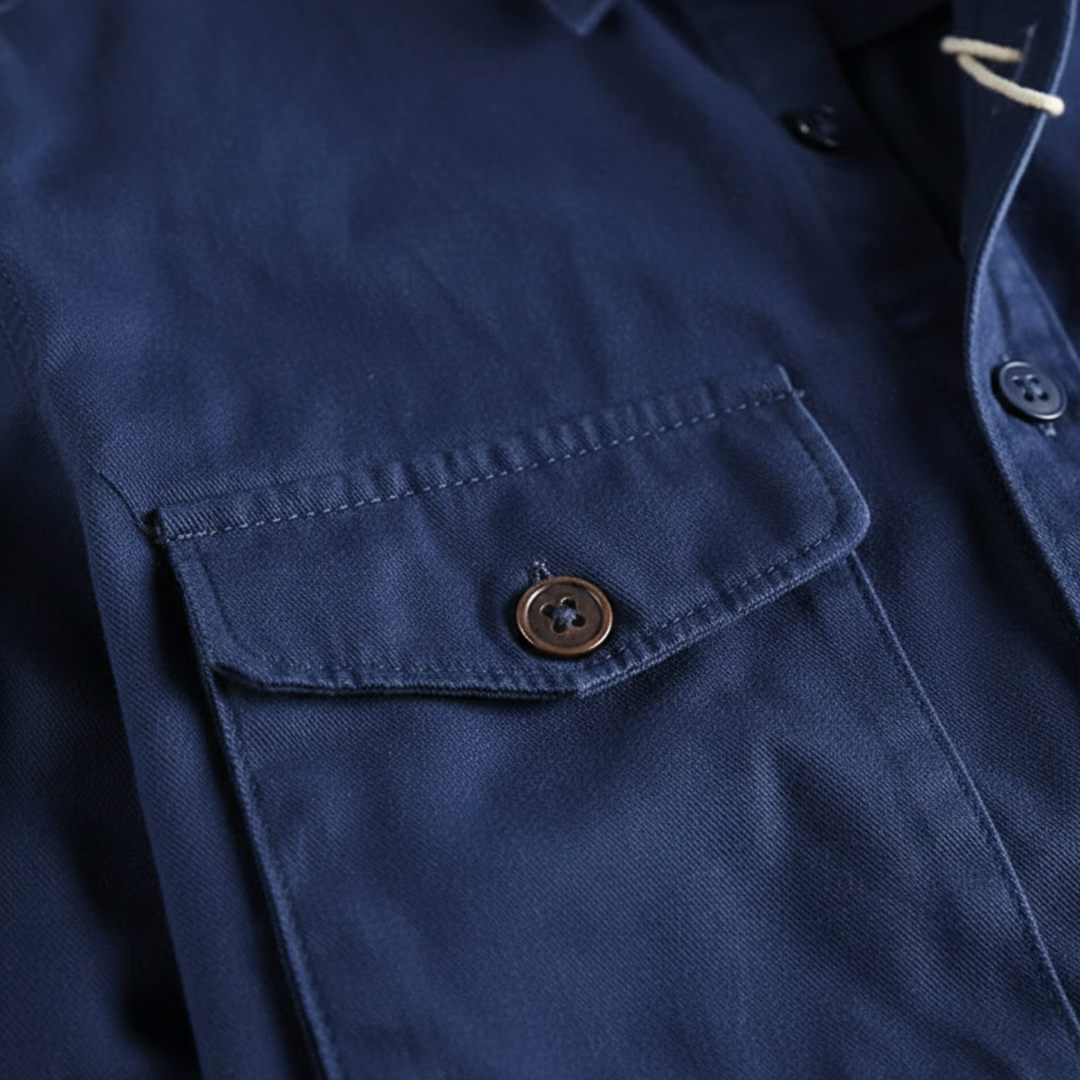 Button Down Shirt Long Sleeve Pocket Men