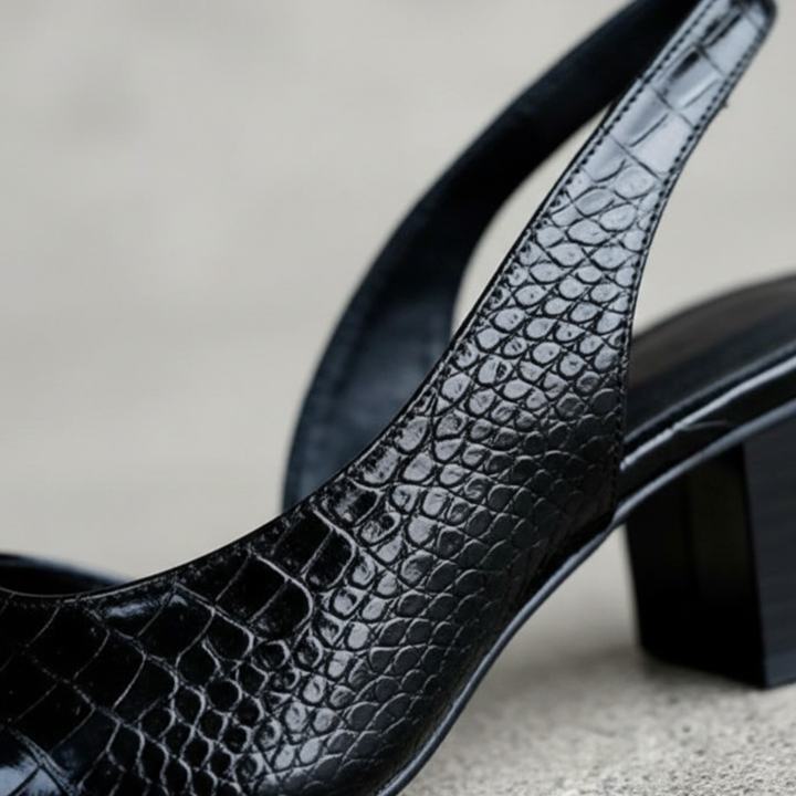 Pumps Pointed Toe Slingback Block Heel Women