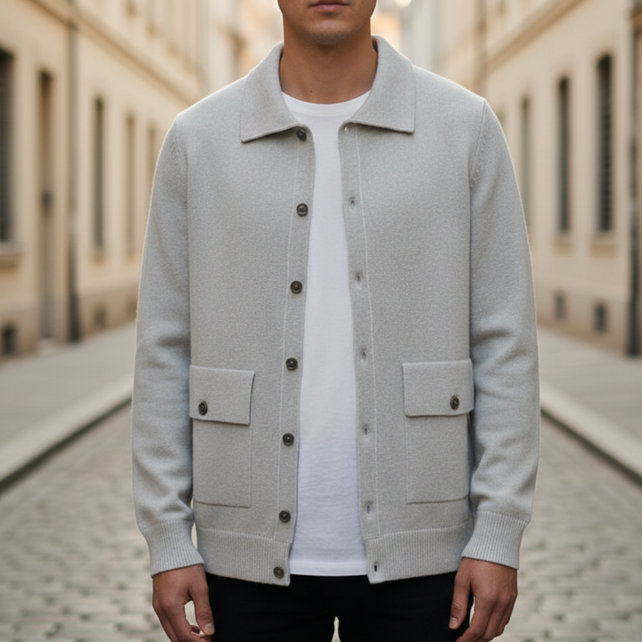 Cardigan Jacket Button Front Knit Men