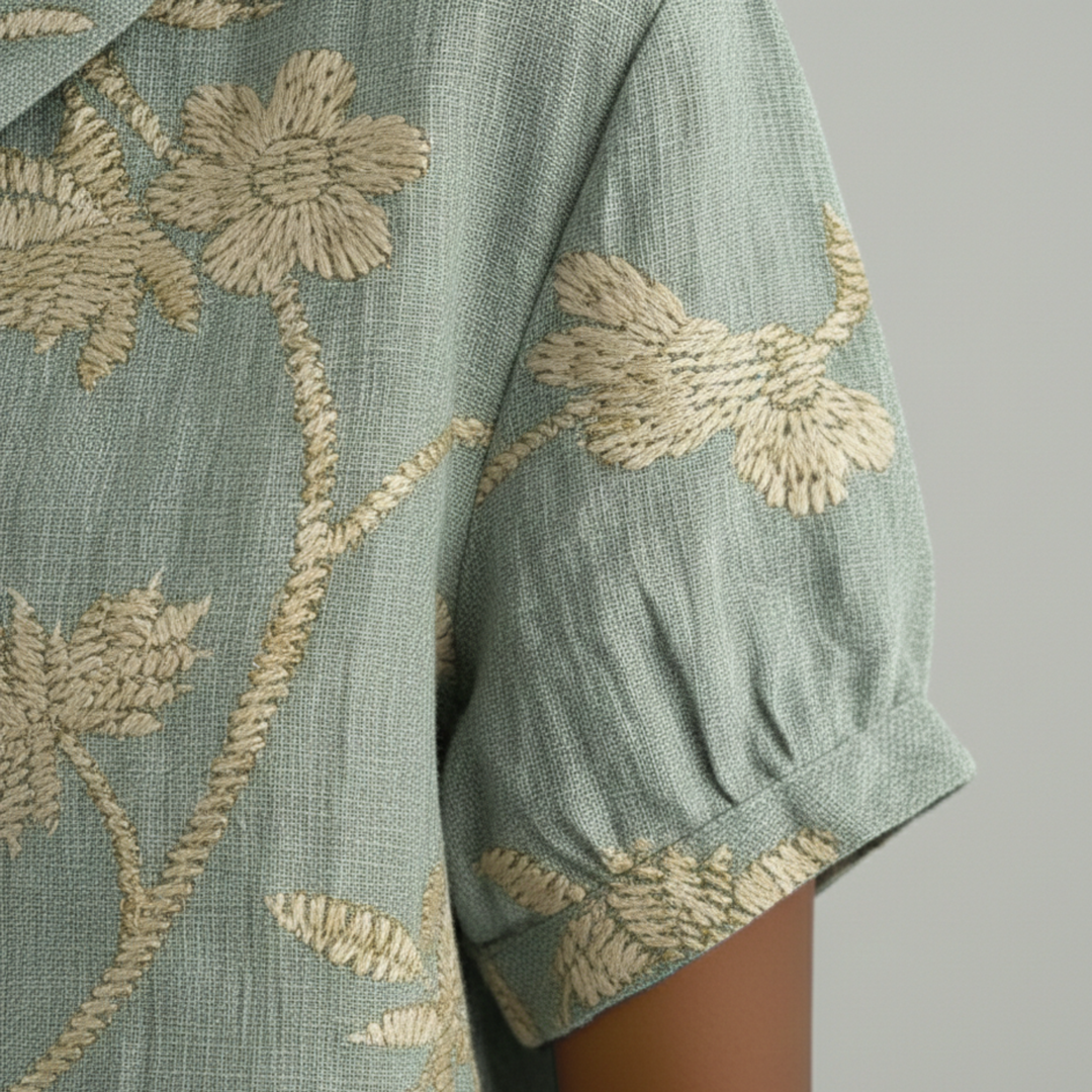 Blouse Floral Print Short Sleeve Womens