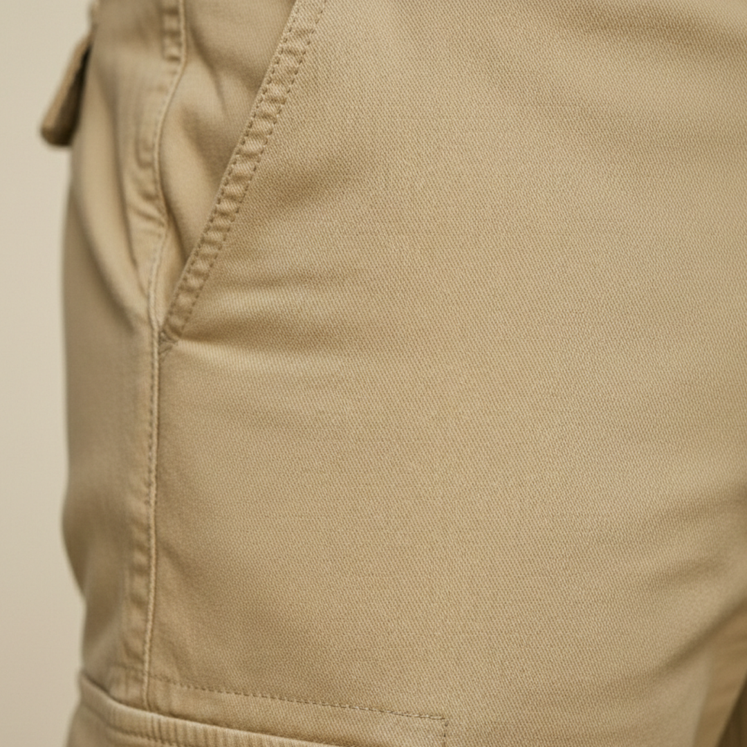 Cargo Shorts Drawstring Elastic Waist Knee Length Men