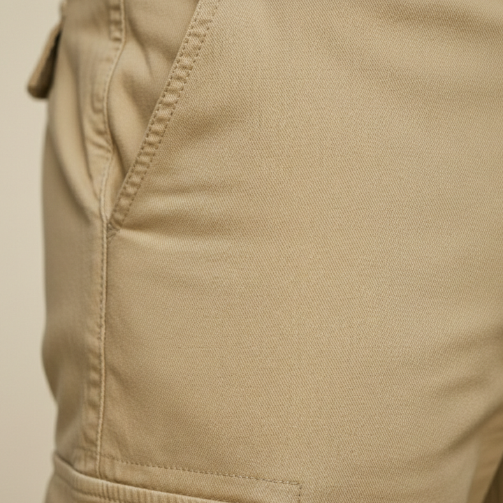 Cargo Shorts Drawstring Elastic Waist Knee Length Men