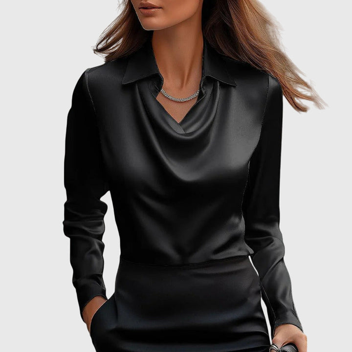 Women's Blouse Slim Fit Long Sleeve Button-Up