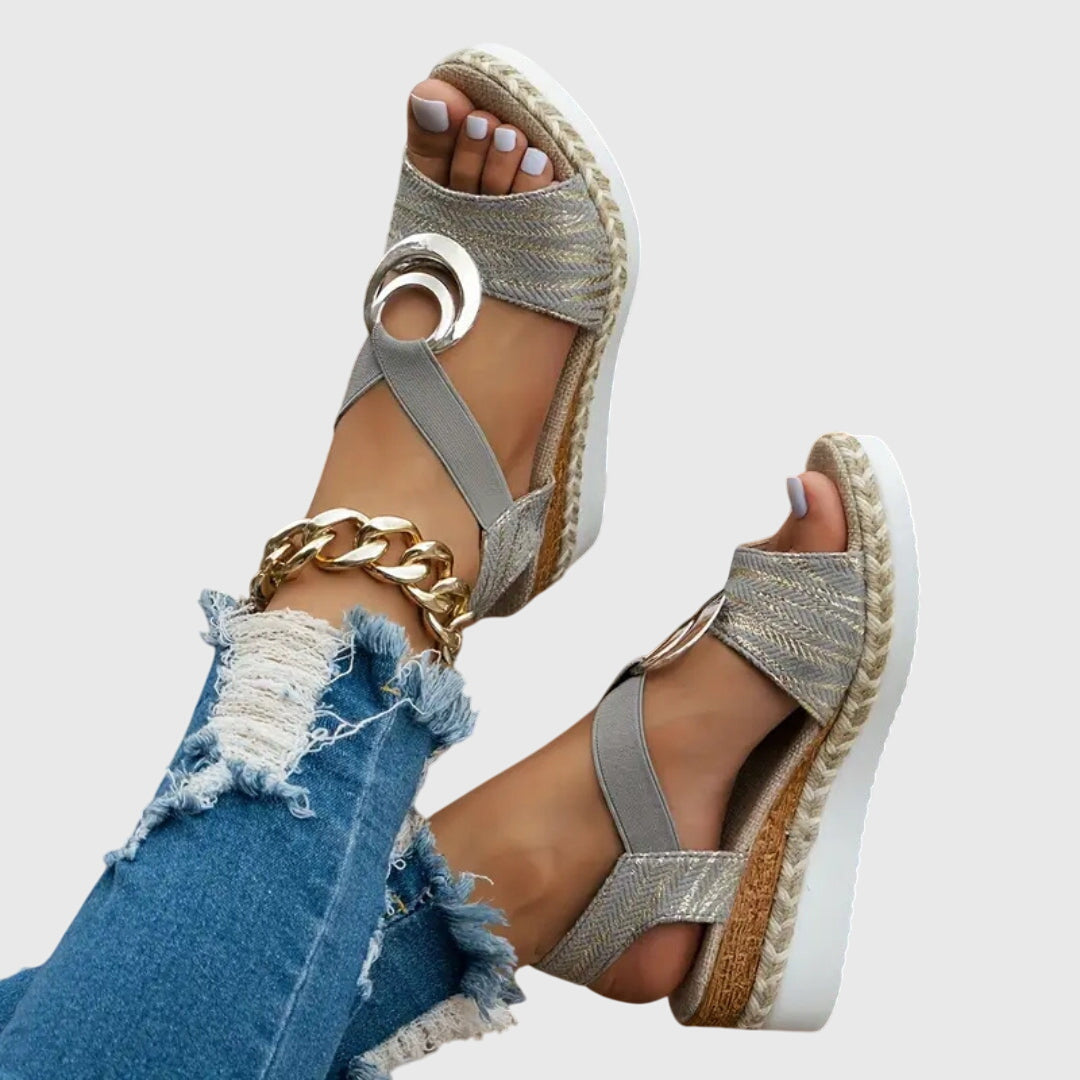 Women's Sandals Leather Orthotic Open Toe Slingback Cushioned Insole Low Heel