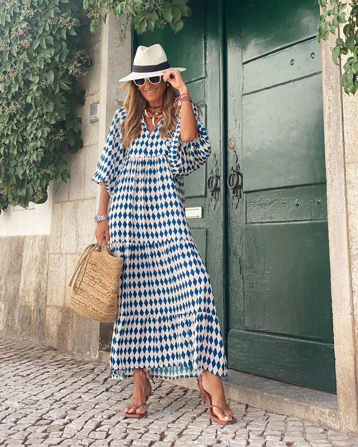 Women's Maxi Dress with Puff Ruffles