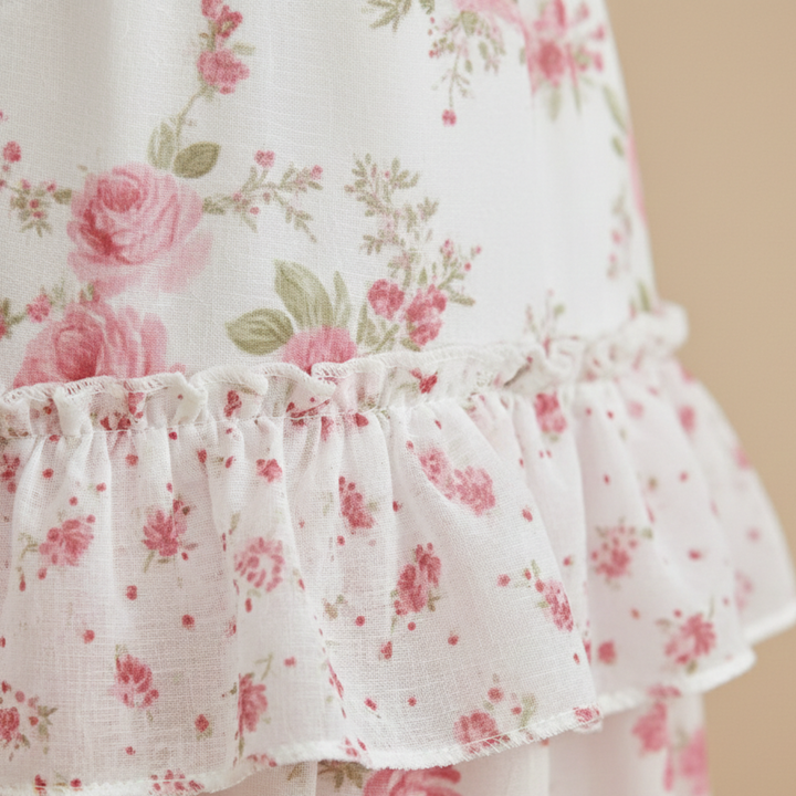 Maxi Dress Floral Ruffle Strap Women