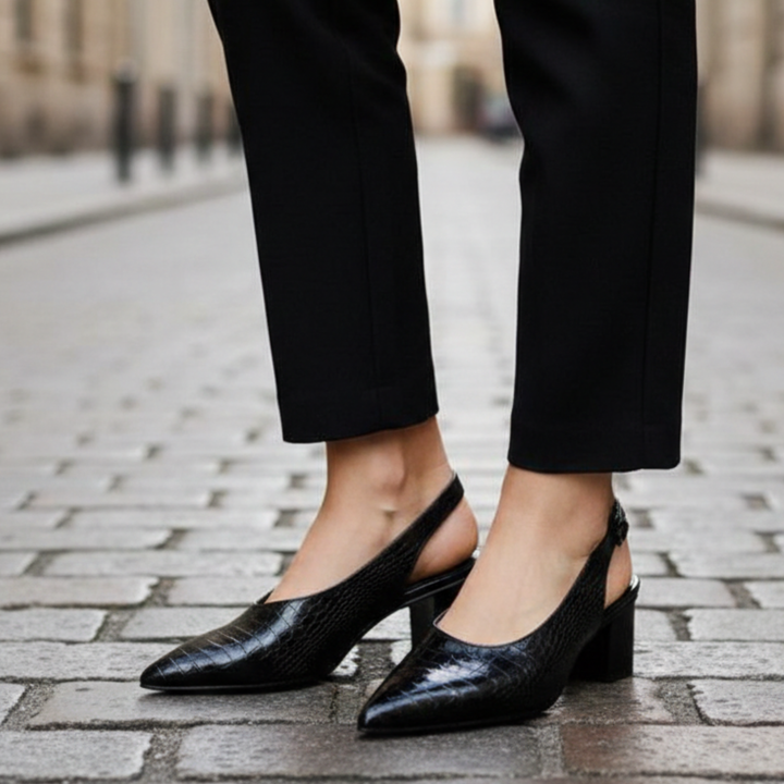 Pumps Pointed Toe Slingback Block Heel Women