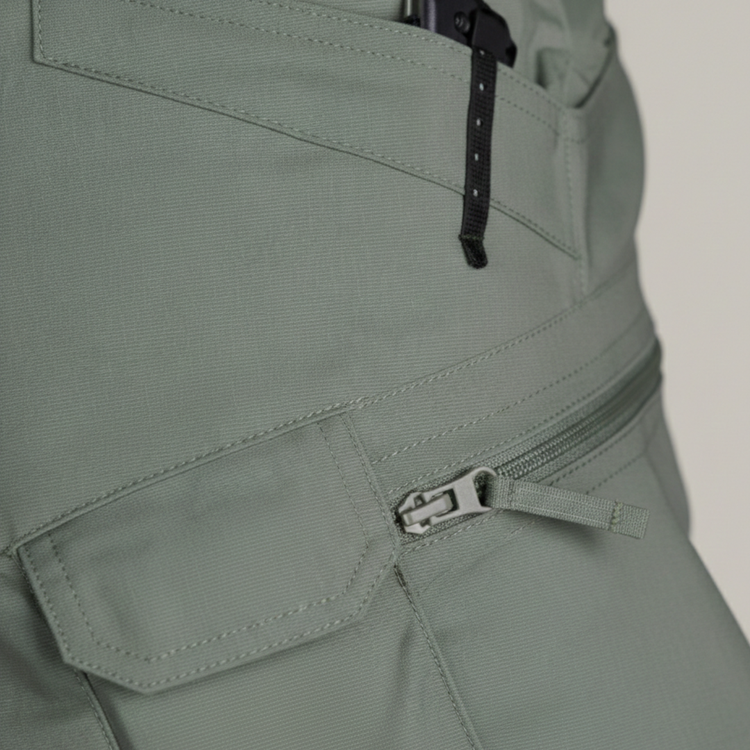 Mens Cargo Shorts Multi Pocket Belted
