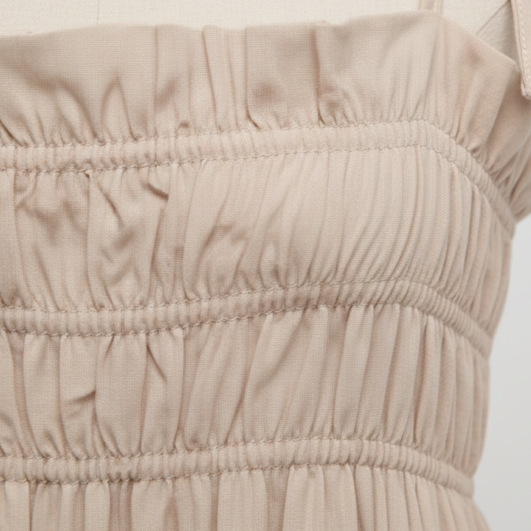 Midi Dress Smocked Spaghetti Strap Women