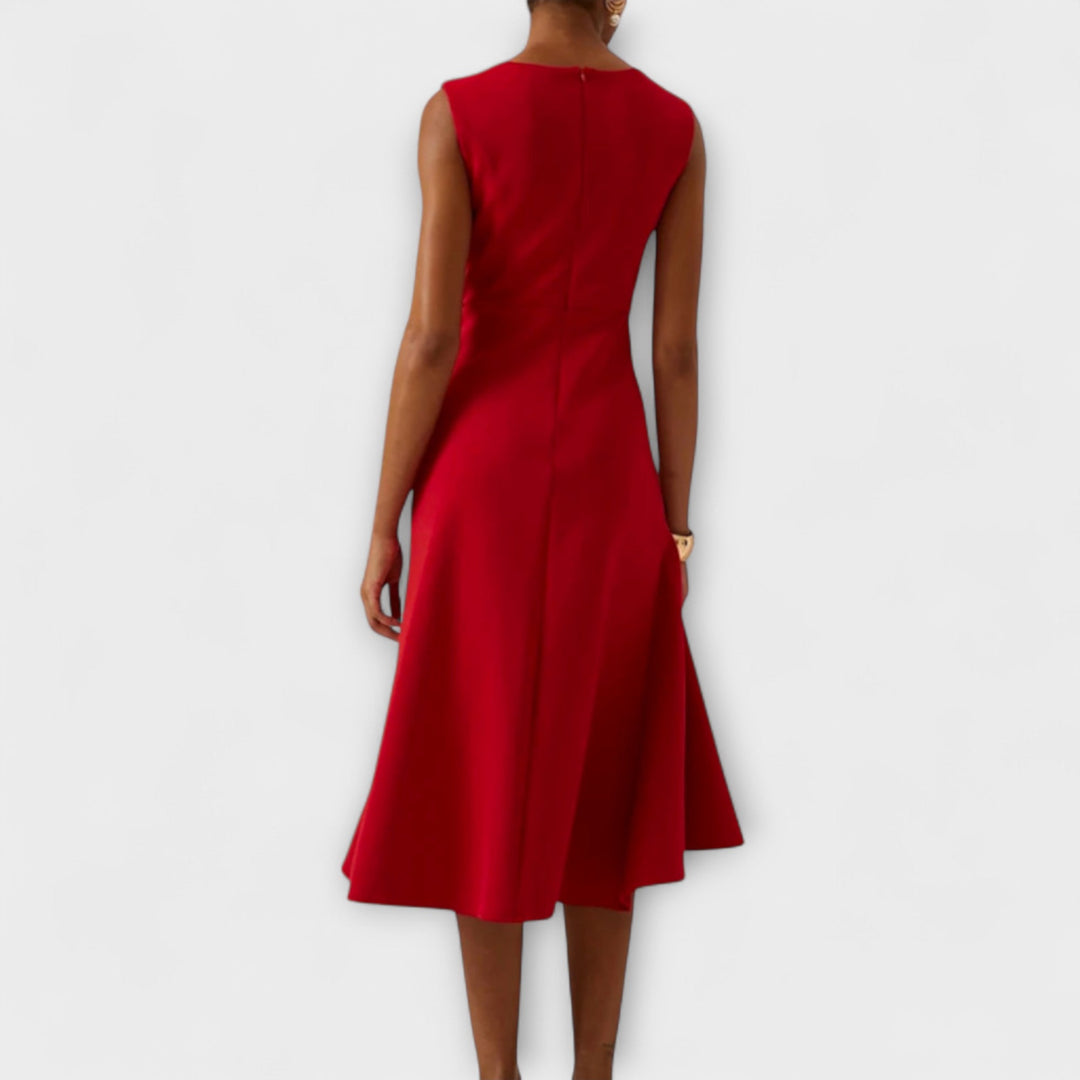 Women's Velvet Midi Dress Sleeveless Slim Fit
