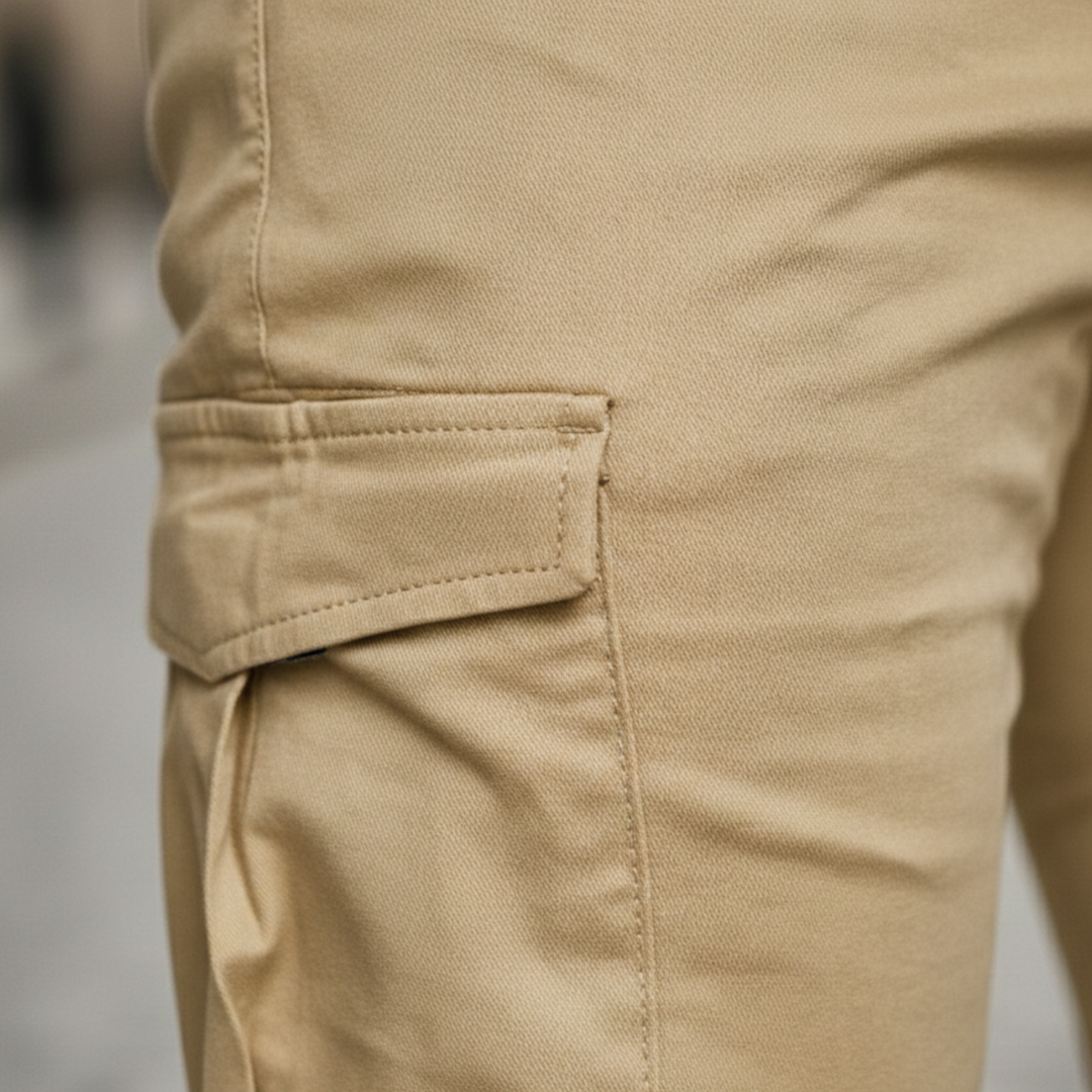 Cargo Shorts Drawstring Elastic Waist Knee Length Men