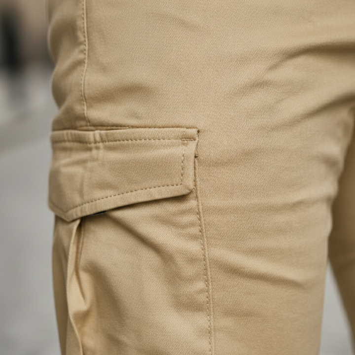 Cargo Shorts Drawstring Elastic Waist Knee Length Men
