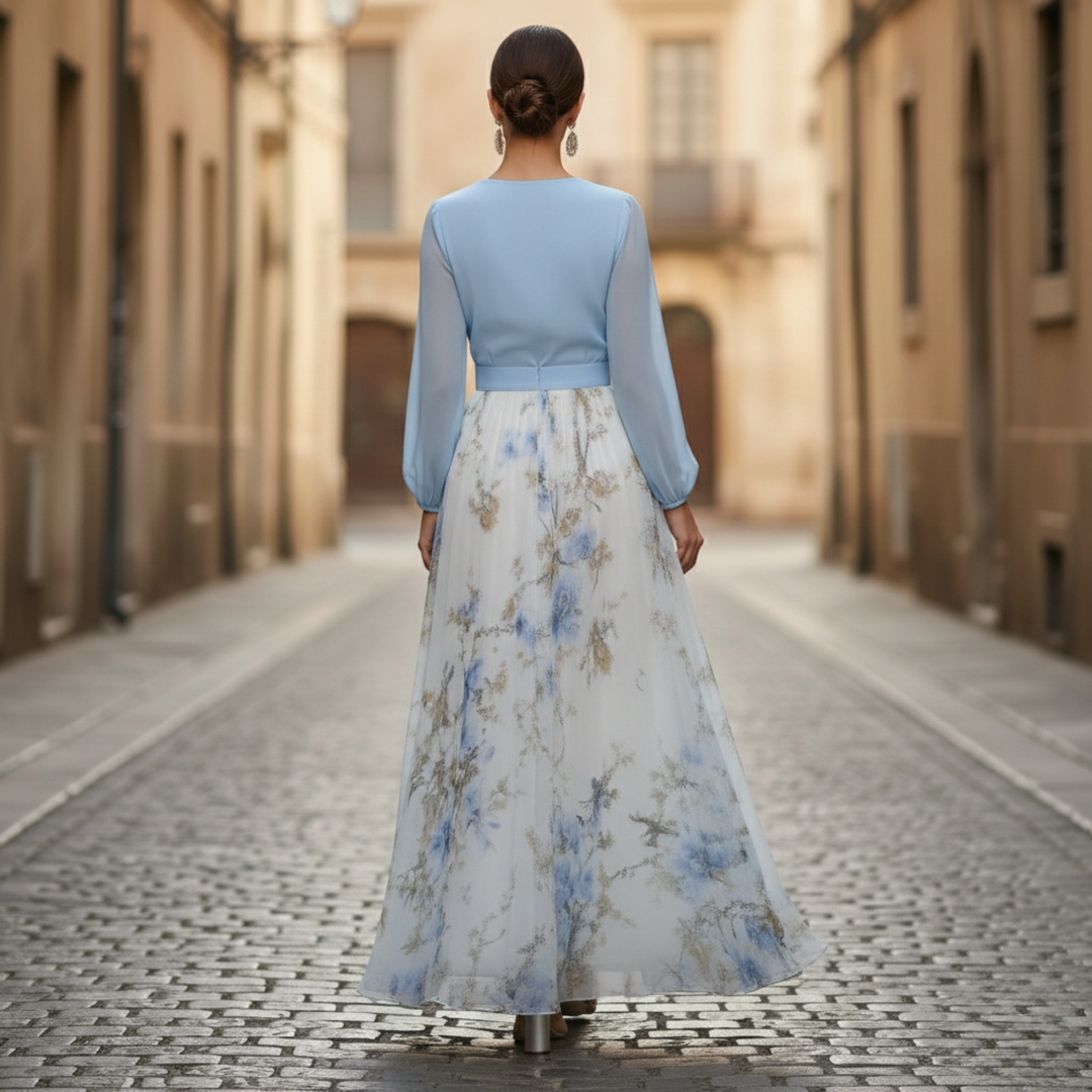 Women’s Long Sleeve V Neck Maxi Dress