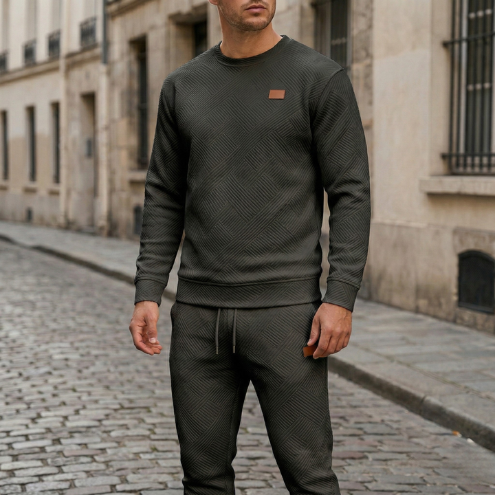 Men’s Textured Tracksuit Set