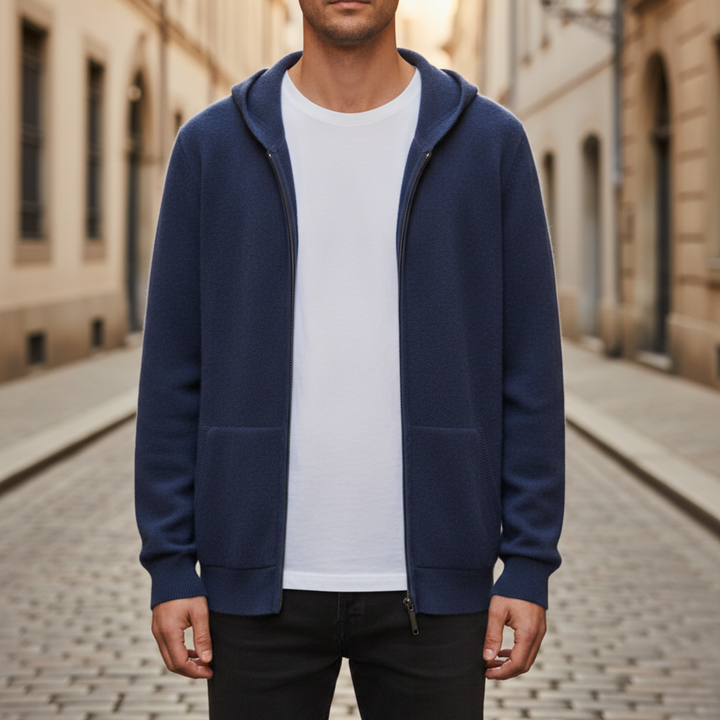 Hoodie Jacket Zip Front Long Sleeve Men