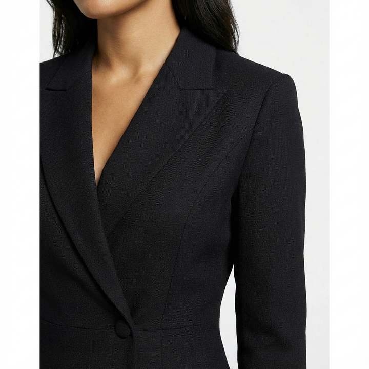 Women's Midi Dress Velvet Slim Fit Button Front Long Sleeve V-Neck
