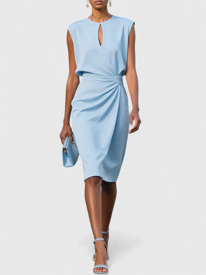 Women's Dress Satin Sleeveless Slim Fit V-Neck
