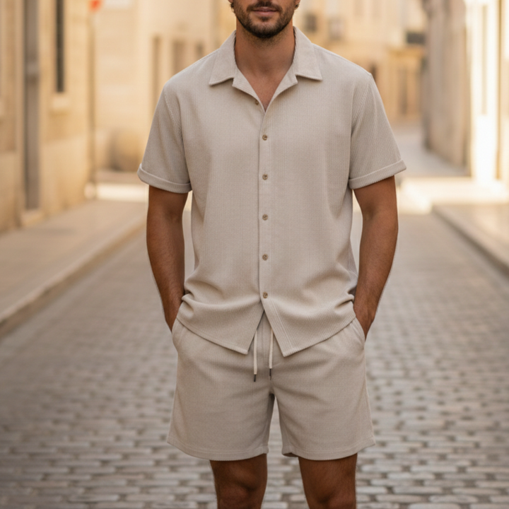 Men’s Short Sleeve Shirt and Shorts Set
