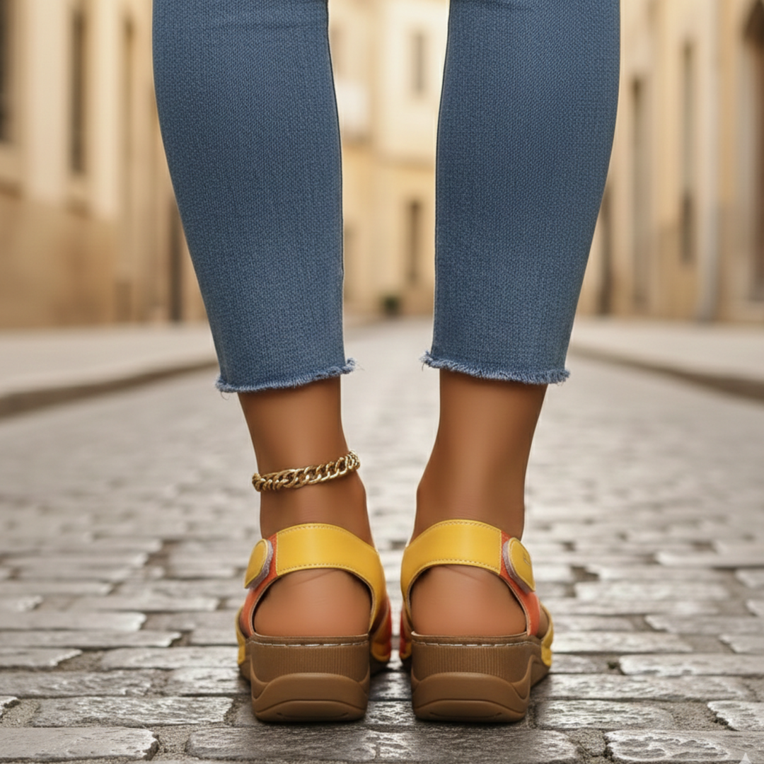 Sandals Slip On Open Toe Flat Womens